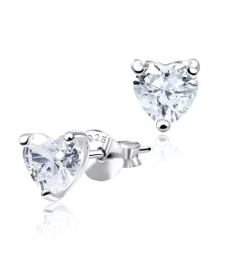 Heart CZ Silver Stud Earrings STS-2617